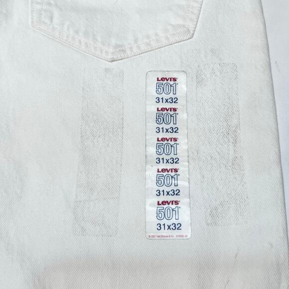 Levis 501 Original Fit Jeans 31x32 White Straight Leg Button Fly 100% Cotton New - Picture 9 of 14